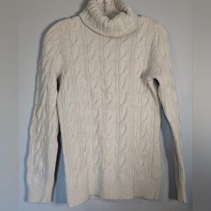 L.L. Bean Wool Turtleneck Cable Knit Sweater - Cream, Gilmore Girl